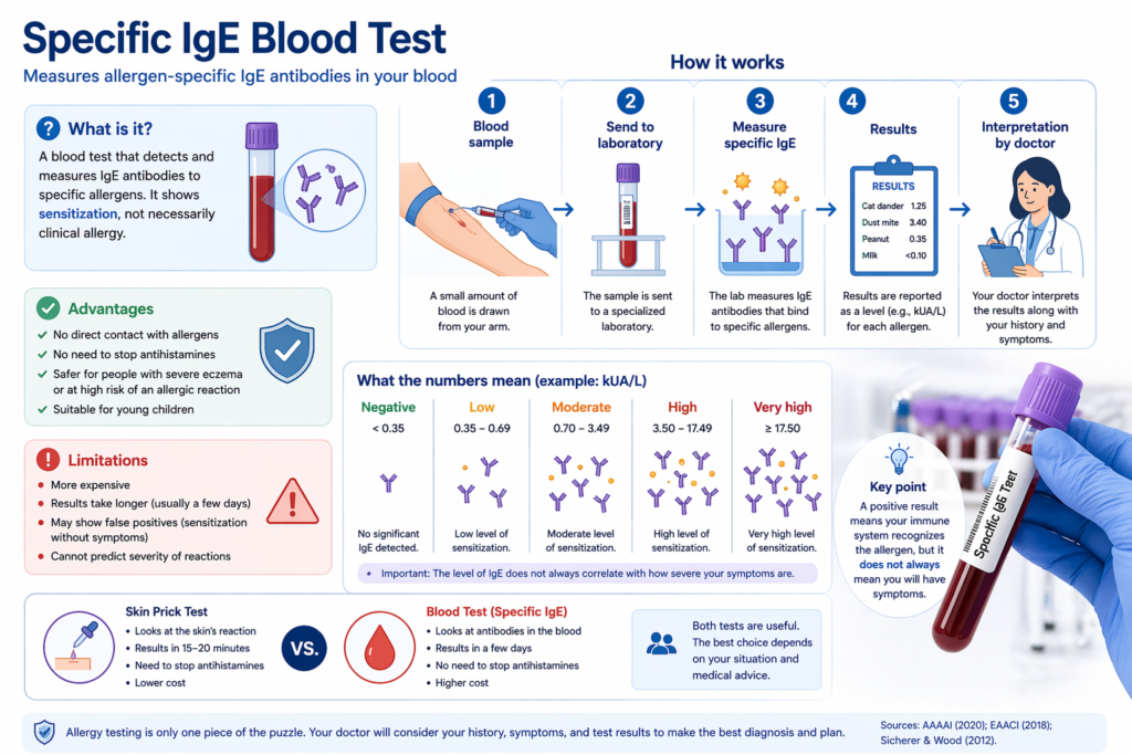 specific IgE blood test measuring allergen specific antibodies laboratory